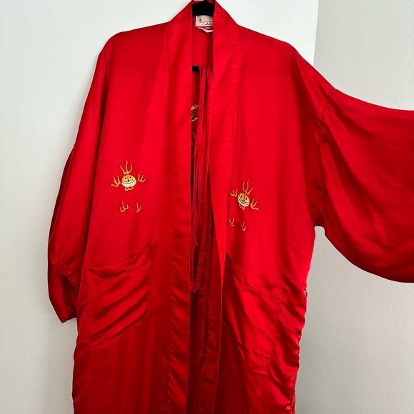 Vintage silk kimono - robe size XL - Picture 6 of 16